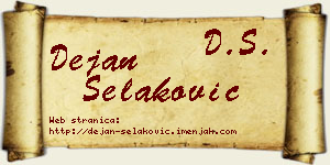 Dejan Selaković vizit kartica
